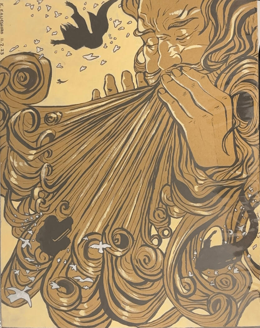 'Fables 58' Cover Study, 2023 (acrylic on cardboard)