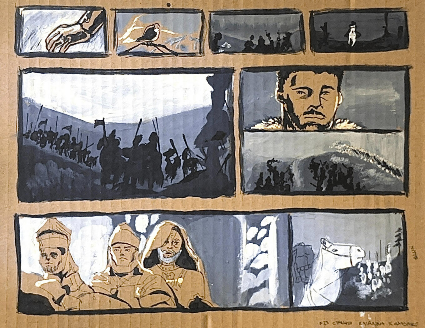 'Gladiator' Study, 2023 (acrylic on cardboard)