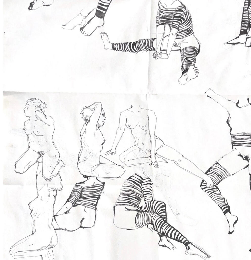 Life Drawing, 2023 (ink on newspaper)